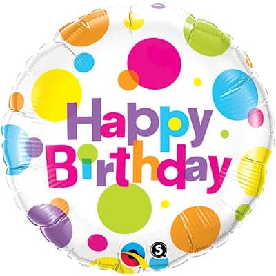18 Inch Big Polka Dots Birthday Foil Balloon