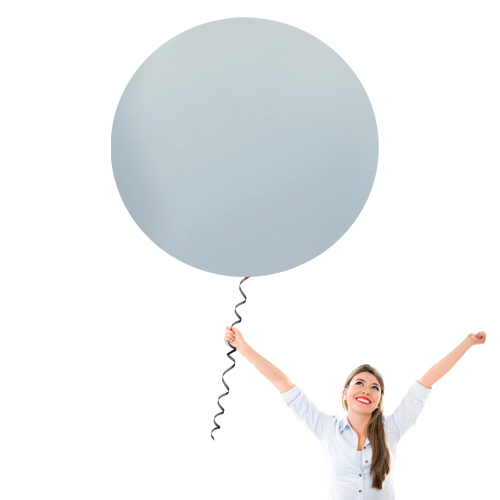 30 Inch Latex Balloons | Metallic Silver | 10 pc bag