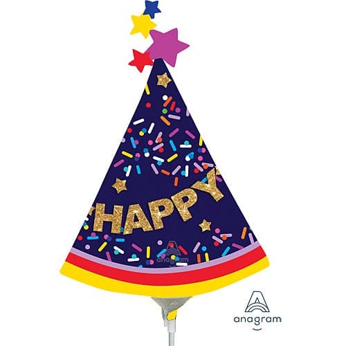 13 Inch Air Fill Birthday Party Hat Foil Balloon