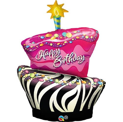 41 Inch Funky Birthday Cake Jumbo Foil Balloon