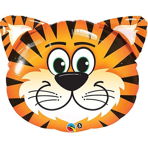 30 Inch Tickled Tiger Head Shape Foil Balloon
