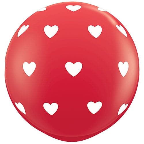 36" Big Hearts Red Latex Balloons by Qualatex
