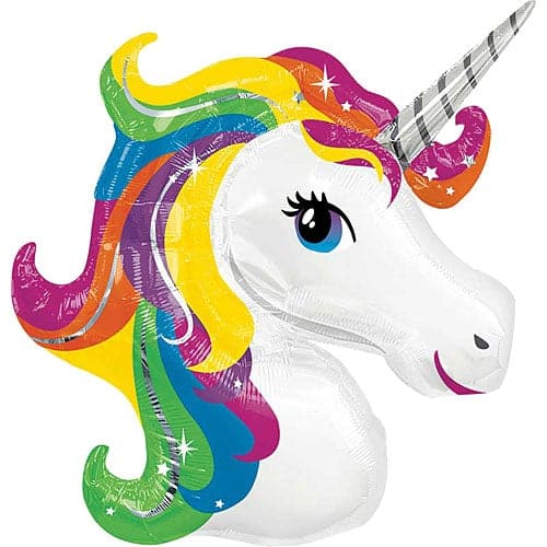 33 Inch Rainbow Unicorn Head Shape Foil Balloon