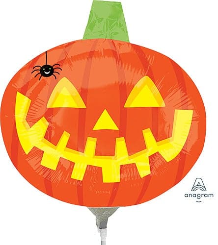 8 Inch Pumpkin w/ Spider Mini Shape Air-Filled Foil Balloon