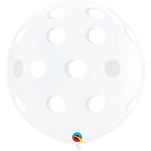 36" Big Polka Dots Diamond Clear Printed Latex Balloons by Qualatex