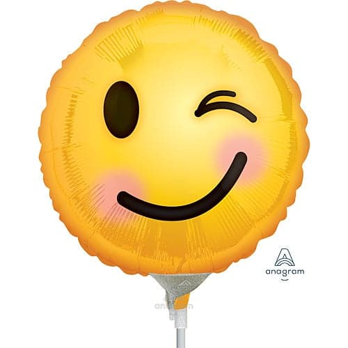 4 Inch Winking Smile Face Foil Balloon