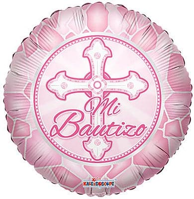 18 Inch Mi Bautizo Niña Pink Foil Balloon