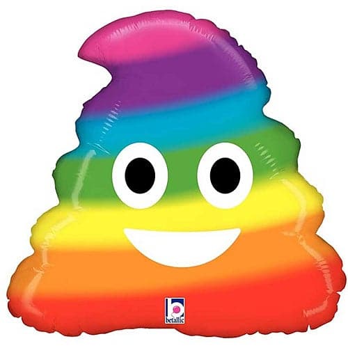 Emoji Smiley Rainbow Poo Shape 20"