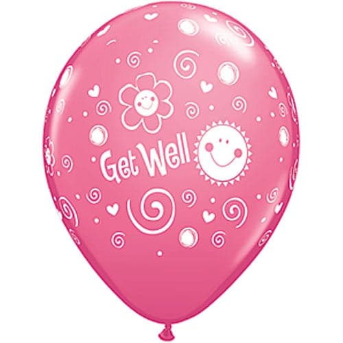 11" Get Well Flowers Spring Assortment Printed Latex Balloons by Qualatex
