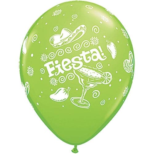 11" Fiesta Assortment Printed Latex Balloons by Qualatex
