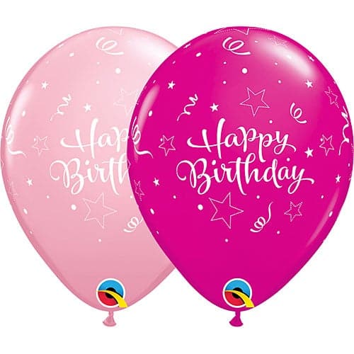 11" Birthday Shining Star Printed Latex Balloons by Qualatex