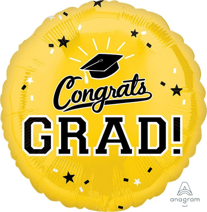 18 Inch Congrats Grad Yellow Foil Balloon