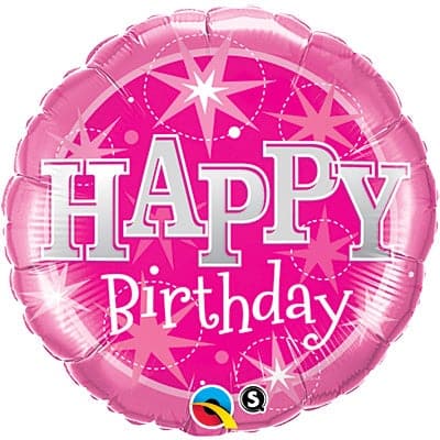 18 Inch Pink Sparkle Birthday Foil Balloon