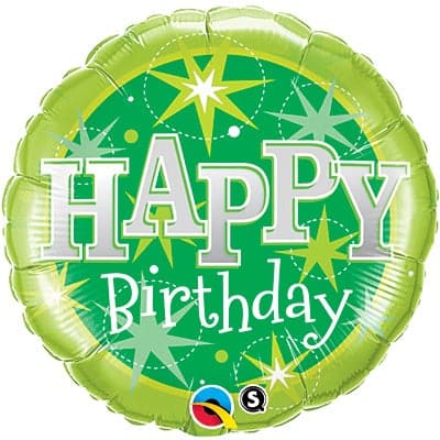18 Inch Green Sparkle Birthday Foil Balloon