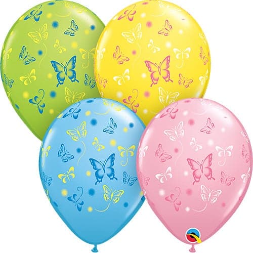 11" Butterflies Assortment Printed Latex Balloons by Qualatex