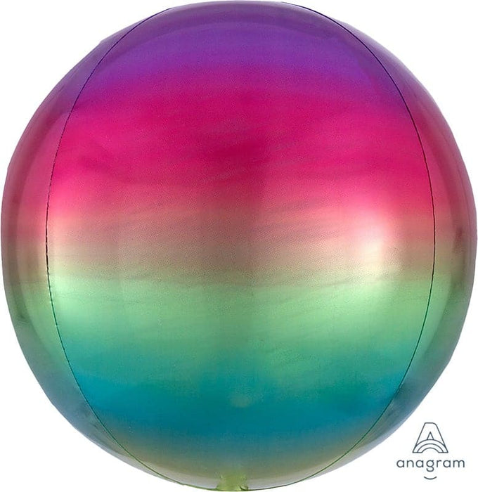 15 Inch Rainbow Ombre Orbz Foil Balloon