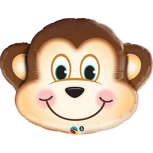 35 Inch Mischievous Monkey Head Shape Jumbo Foil Balloon