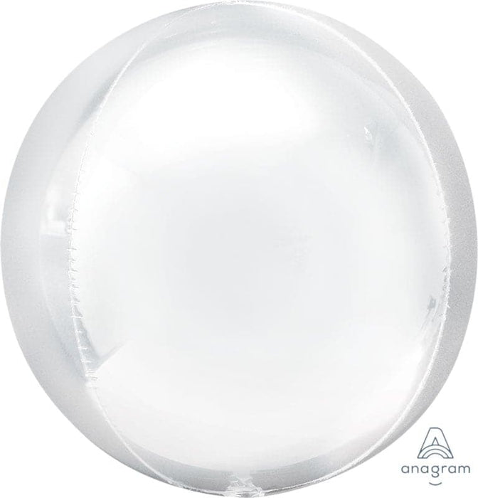 15 Inch White Orbz Foil Balloon