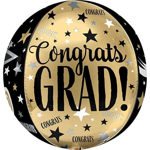 15 Inch Congrats Grad Orbz Foil Balloon