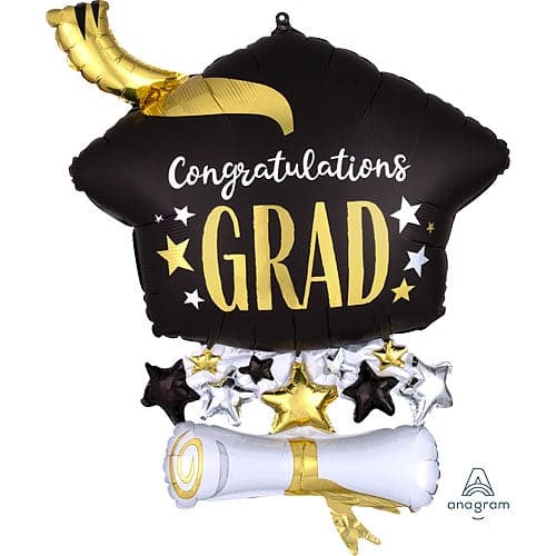 25 Inch Grad Satin Cap & Diploma Foil Balloon