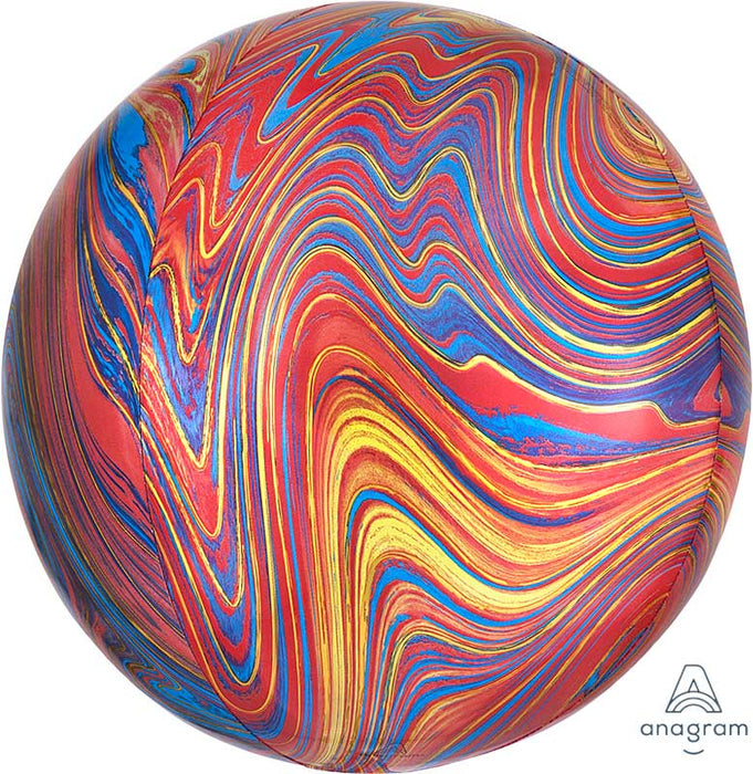 15 Inch Colorful Rainbow Marblez Orbz Foil Balloon