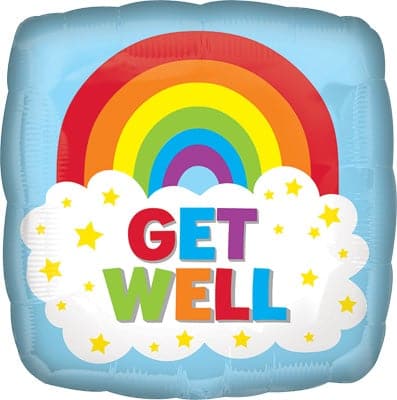 18 Inch Get Well Rainbow Value Foil Balloon