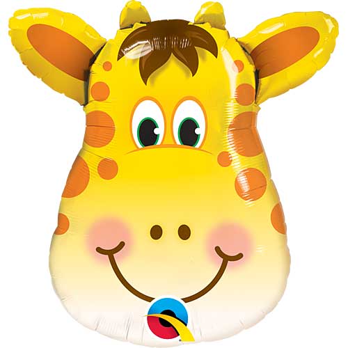 14 Inch Air Fill Jolly Giraffe Head Shape Foil Balloon