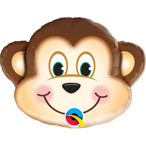 14 Inch Air Fill Mischievous Monkey Head Shape Foil Balloon