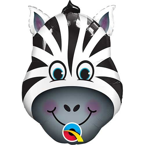 14 Inch Air Fill Zany Zebra Head Shape Foil Balloon