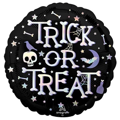 18 Inch Iridescent Trick or Treat Halloween Foil Balloon