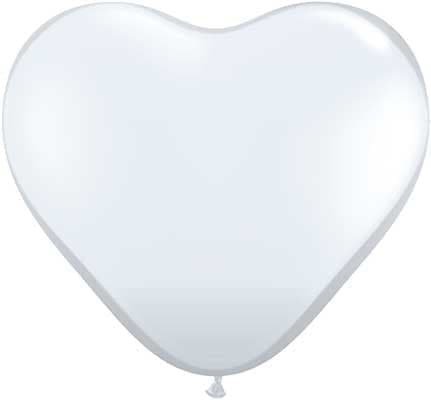 11" Diamond Clear Heart Shaped Latex Balloons by Qualatex