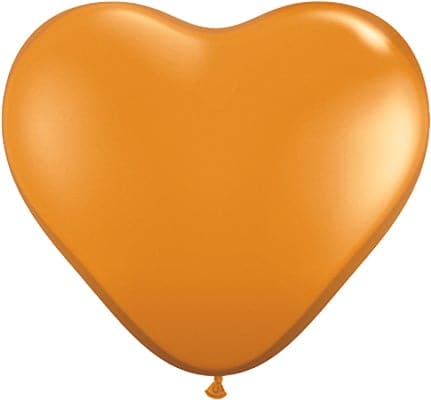 11" Mandarin Orange Heart Shaped Latex Balloons by Qualatex