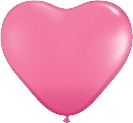 36" Rose Heart Shaped Latex Balloons by Qualatex