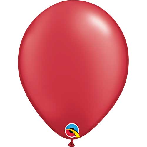 Pearl Ruby Red Latex Balloons by Qualatex