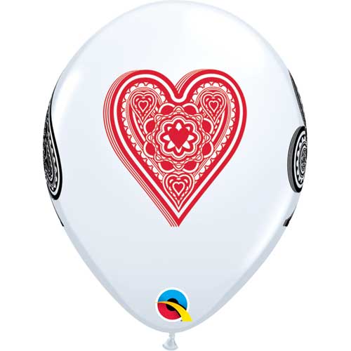 11" Casino Cards On White Printed Latex Balloons by Qualatex