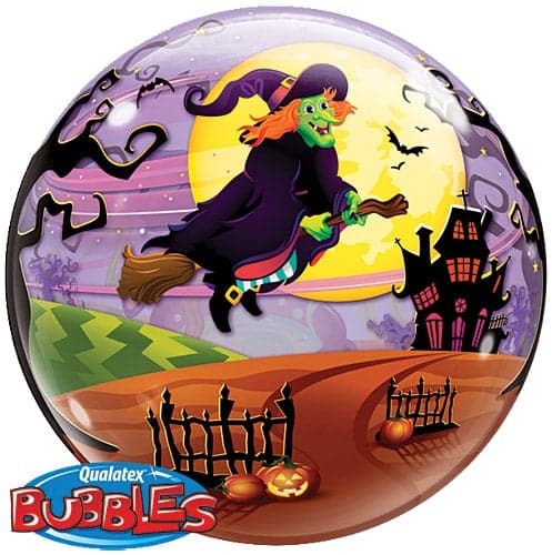 22 Inch Flying Witch Halloween Bubble Balloon