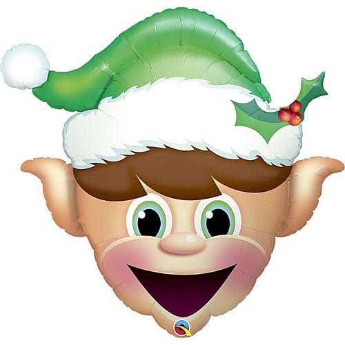 35 Inch Christmas Elf Head Shape Jumbo Foil Balloon