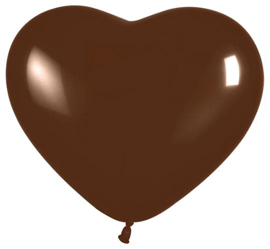 6" Chocolate Heart Shaped Latex Balloons by Betallatex