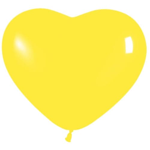 6" Yellow Heart Shaped Latex Balloons by Betallatex