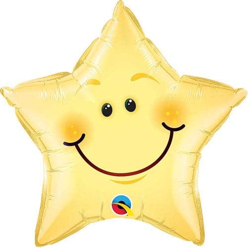 20 Inch Smiley Face Star Shape Foil Balloon