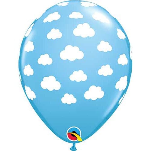 11" Clouds On Pale Blue Latex Balloons by Qualatex