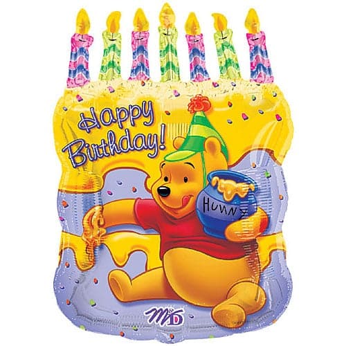 23 Inch Winnie The Pooh Birthday Cake Foil Balloon
