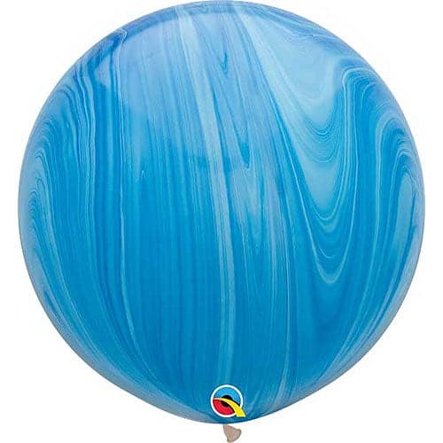 Blue Rainbow Super Agate Latex Balloons by Qualatex