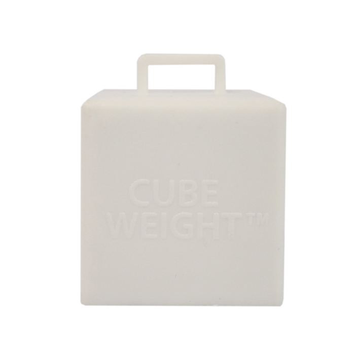Bulk 65 gram Cube Weight™ Balloon Weights | White | 10 pc x 20 bags (200 pcs)