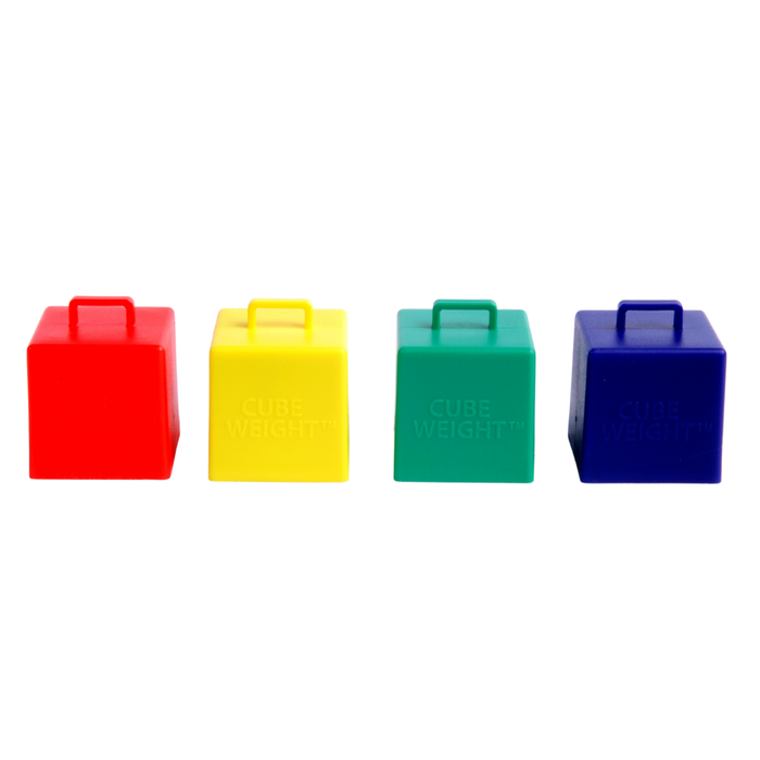Bulk 65 gram Cube Weight™ Balloon Weights | Primary-Plus Asst. | 10 pc x 20 bags (200 pcs)