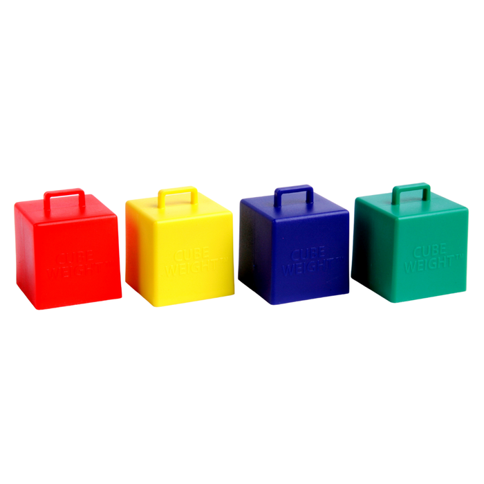 Bulk 65 gram Cube Weight™ Balloon Weights | Primary-Plus Asst. | 10 pc x 20 bags (200 pcs)