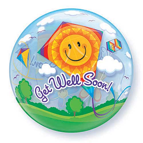 22 Inch Get Well Soon Kites Bubble Balloon