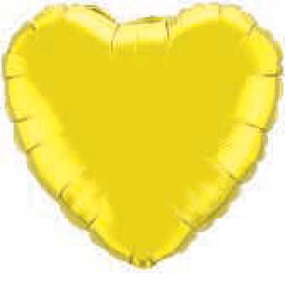 36 Inch Citrine Yellow Heart Jumbo Foil Balloon