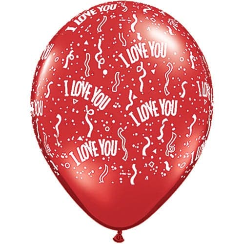 11" I Love You All Around Ruby Red Printed Latex Balloons by Qualatex