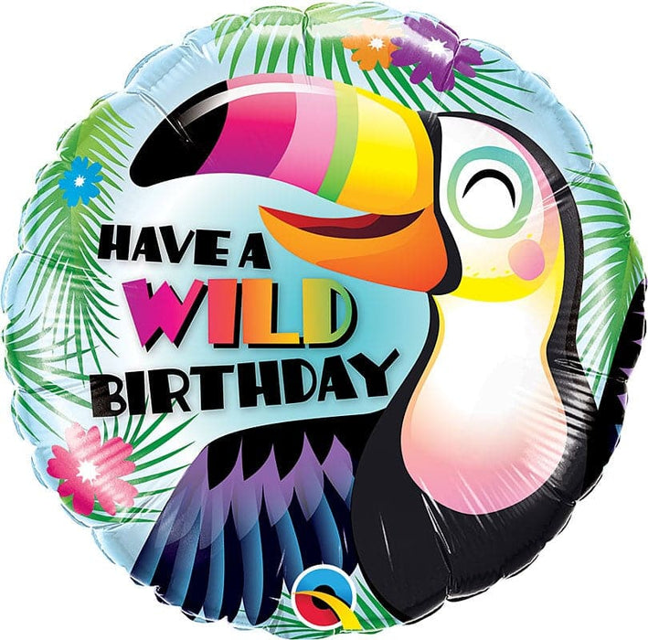 18 Inch Tropical Toucan Wild Birthday Foil Balloon